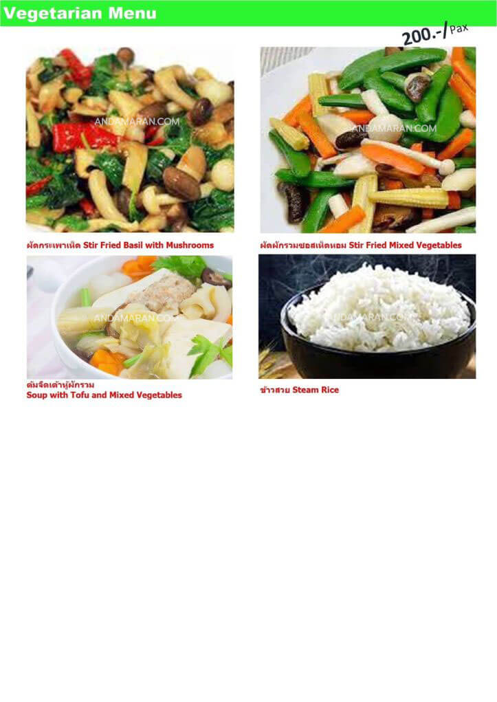 Vegetarian Menu